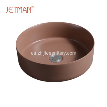 Fregadero de color marrón arte lavabo de cerámica
